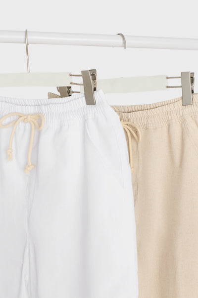 PANTALONI CORTI ESTIVI IN LINO