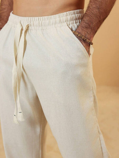 SIMONE  |  PANTALONI CROPPED IN LINO 