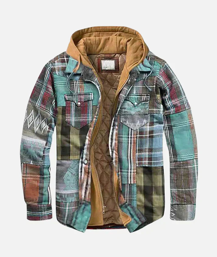 Matthias™ I Patchwork-Jacke mit Karomuster