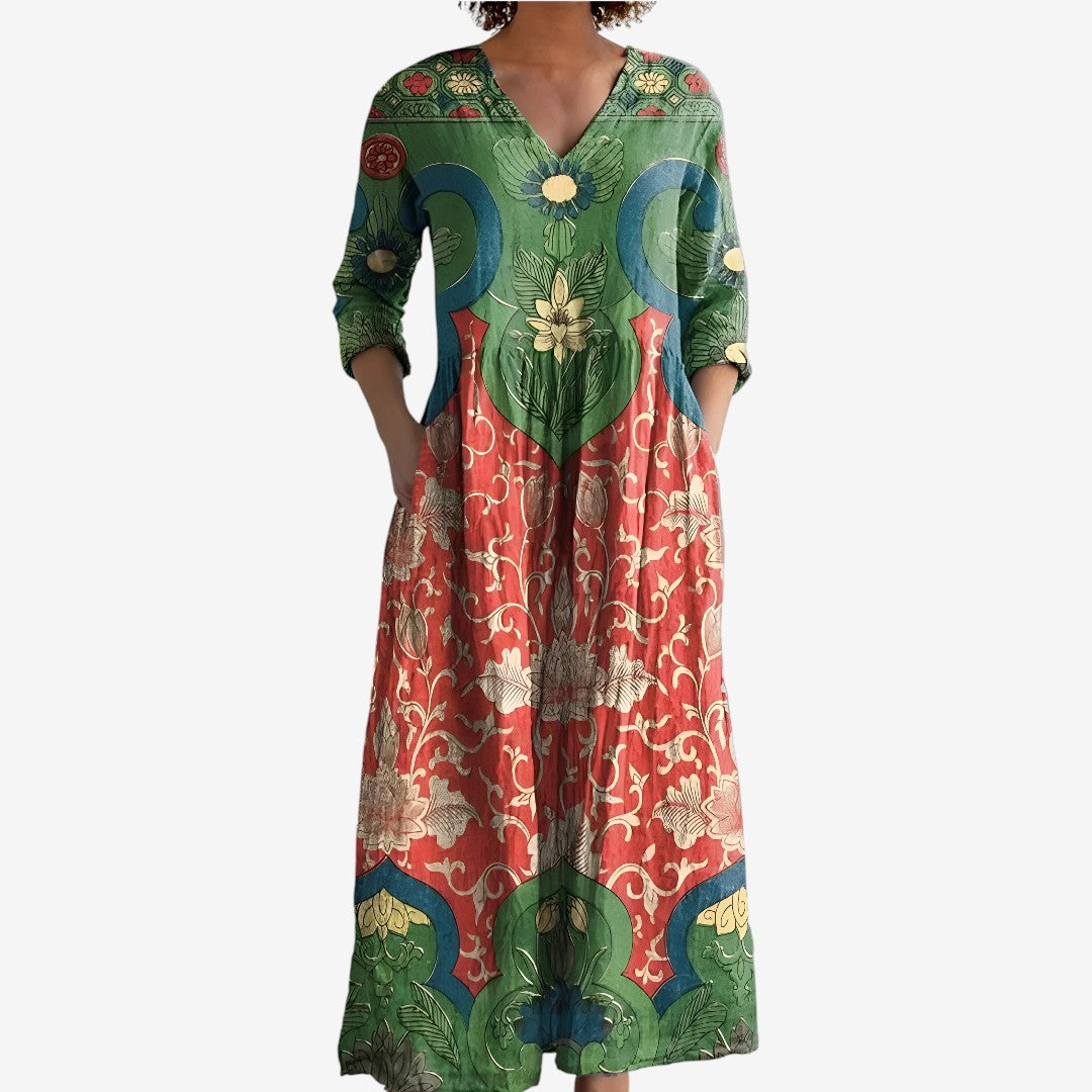 AROA - Lange Vintage Blumenjurk