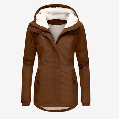 Beate - Wasserdichte Lange Jacke mit Kapuze und Futter