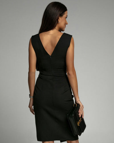 Brenda | Figurbetontes Kleid mit V-Ausschnitt und Schlitz