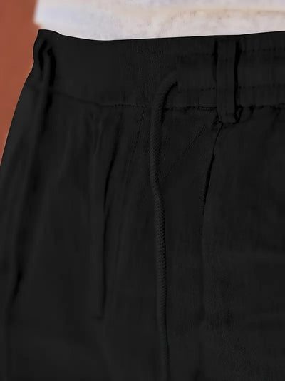 NICHOLS | PANTALONI LARGHI IN LINO CON COULISSE