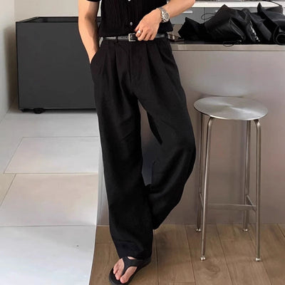 ENZO | PANTALONI DI LINO A GAMBA LARGA