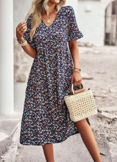 Emily- Geblümtes Midikleid