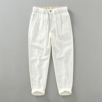 PANTALONI IN COTONE-LINO