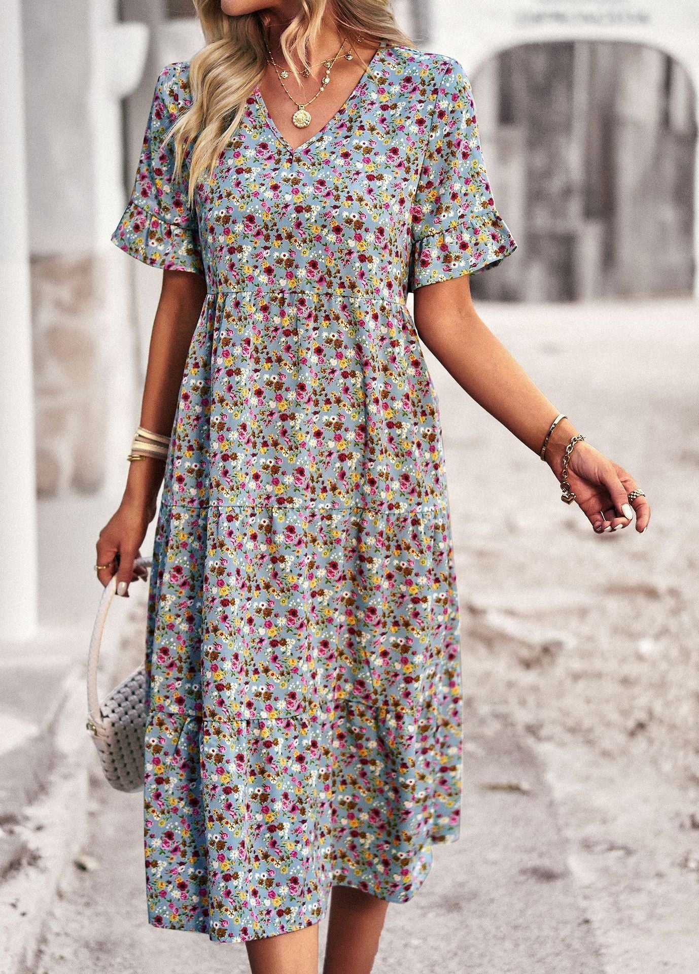 Emily- Geblümtes Midikleid