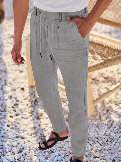 NICHOLS | PANTALONI LARGHI IN LINO CON COULISSE