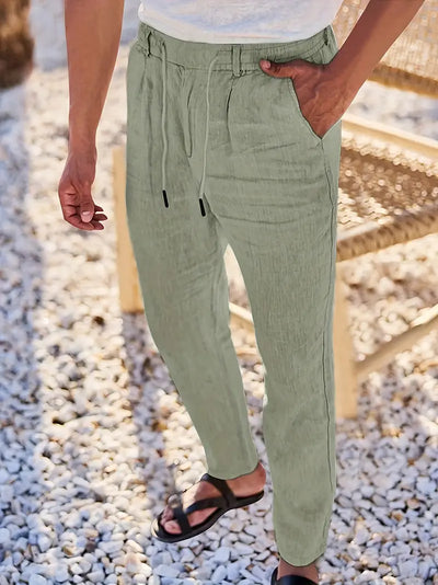 NICHOLS | PANTALONI LARGHI IN LINO CON COULISSE